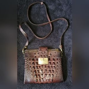 BRAHMIN MOJITO BROWN MELBOURNE GENUINE Leather CROSSBODY / CLUTCH ORGANIZER